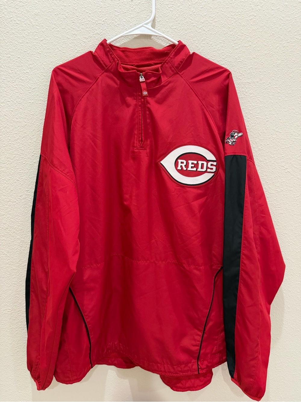 Majestic Cincinnati Reds MLB On Field Cool Base Quarter Zip Jacket XLAJ140